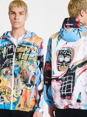 Members Only x Basquiat Artesta Windbreaker Light Jacket Size L
